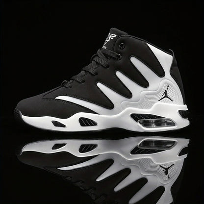 Men's High-Top Basketball Shoes Lightweight Breathable PU Sneakers
