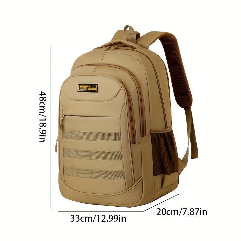 Hiking Backpack, Leisure Backpack, Large-capacity Backpack, Suitable for Both Men and Women, Height 48cm, Length 33cm, Thickness 20cm, Can Hold 17-inch Laptop, Equipped with Adjustable Shoulder Straps, Is Ideal for Daily Outd - ayq