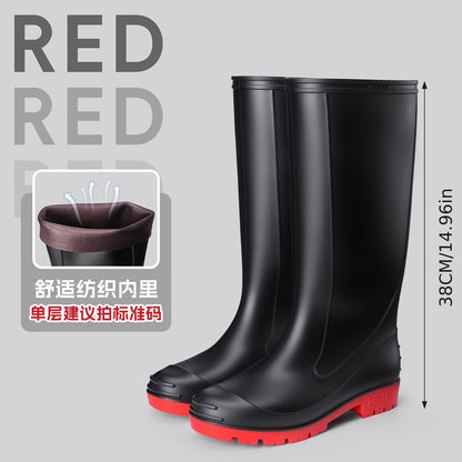 Men's High-Top PVC Outdoor Rain Boots for Summer Fishing