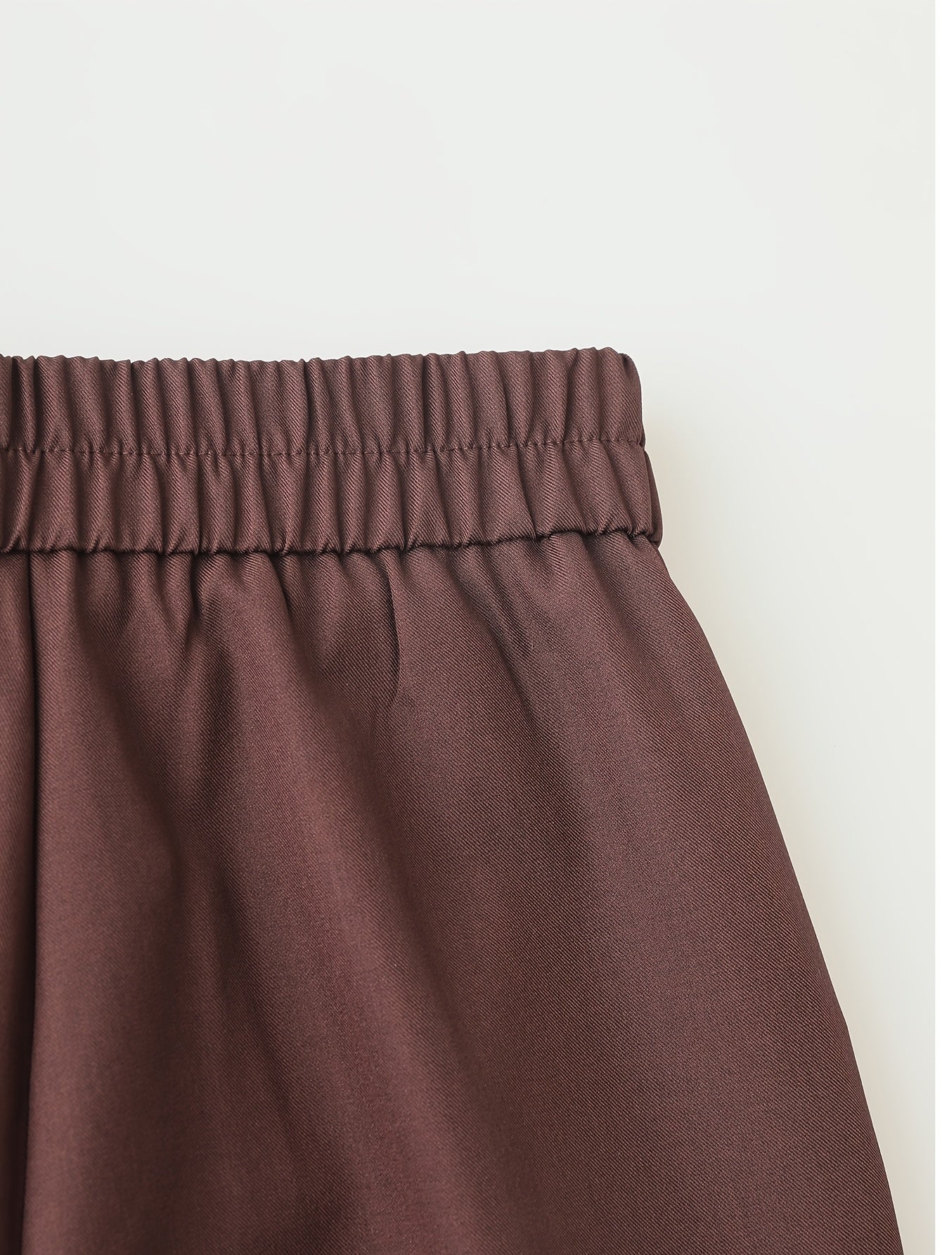 1pc Women'S High-Waist Casual Wide-Leg Trousers, Solid Color, Regular Fit Long Pants, Polyester Twill Fabric, with Button Closure for Work and Leisure - Seasonal Fashion