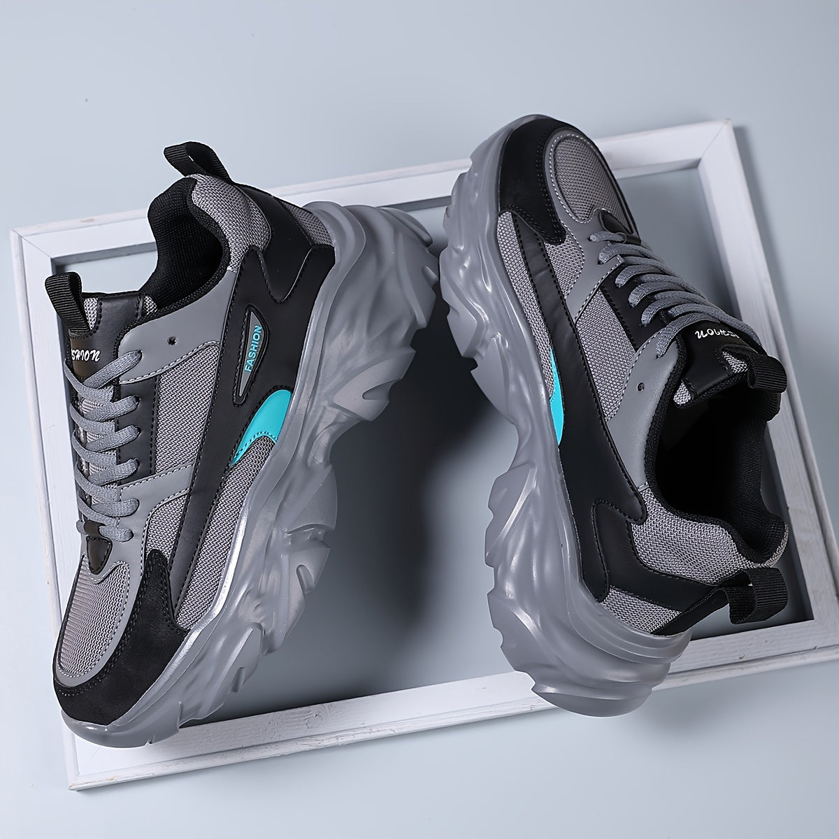 Men'S Comfortable And Breathable Casual Thick-Soled All-Season sneakers, Lightweight Outdoor Trendy Versatile Front-Laced Running Shoes - ayq