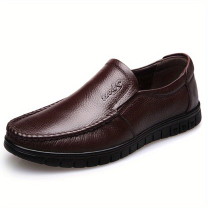 Men's Casual Cowhide Leather Slip-On Shoes for Comfort