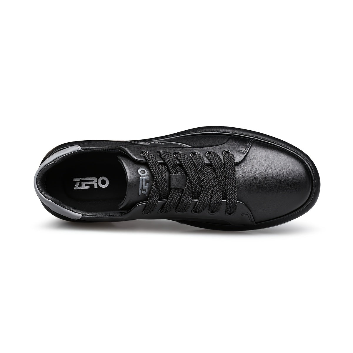 ZRO Zero Degree Men's Black Leather Casual Skate Sneakers