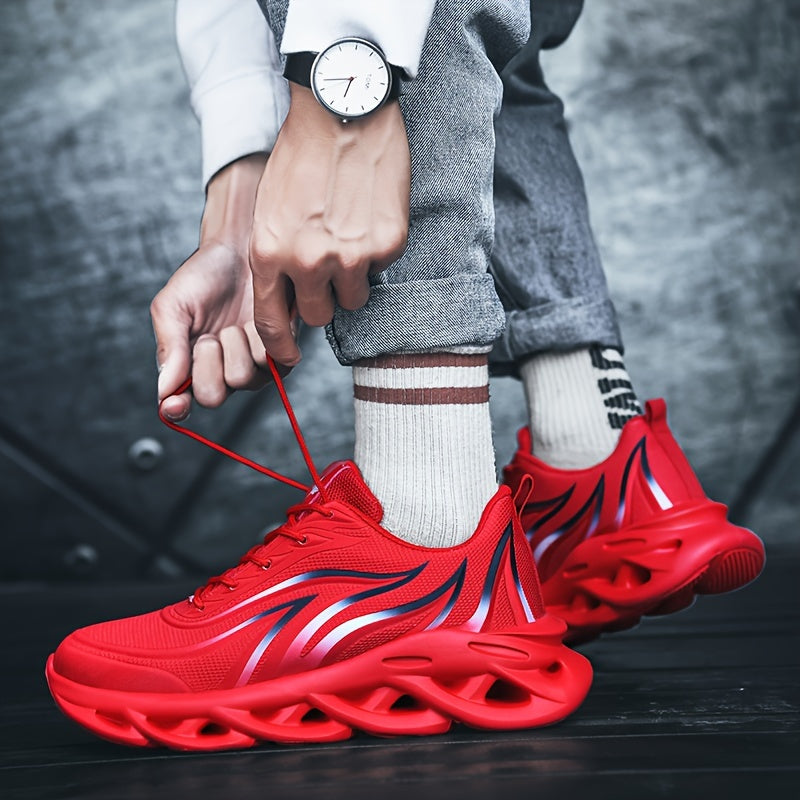 Men's Fashionable Breathable Sneakers - Casual Athletic Footwear for Every Season, Lace-Up with EVA Sole - ayq