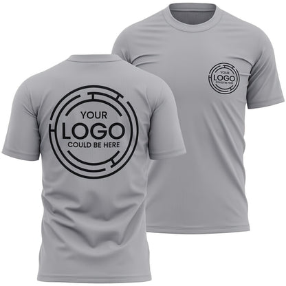 2pcs Men's Quick-Dry T-Shirts - Moisture-Wicking Breathable Gym Shirts with Custom Logo Print, Regular Fit Round Neck for Workout  Casual Wear, Workout Shirts, Durable Sportswear
