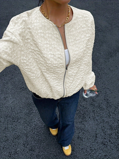 Միագույն կայծակաճարմանդով առօրյա բաճկոն