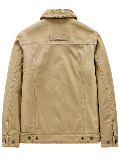 Տղամարդկանց բարձրակարգ, նորաձև, առօրյա, բազմակողմանի, բրդյա ծածկույթով, հաստ, քամուց պաշտպանող, տաք, գլխարկով ձմեռային բաճկոն