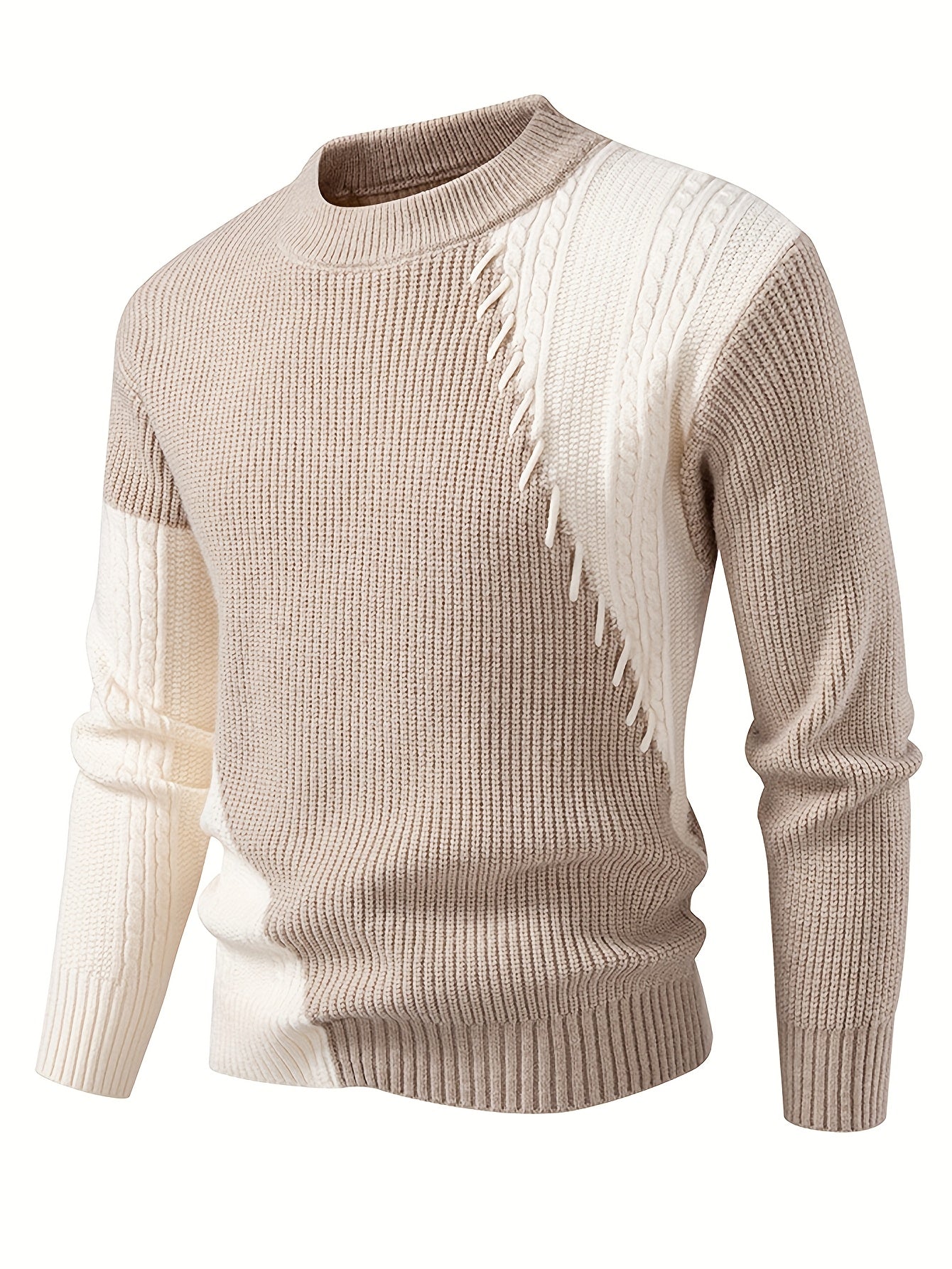 Նոր աշուն-ձմեռ կլոր վզով տղամարդու սվիտեր, նորաձև, առօրյա, նորաձև, պատչվորք տրիկոտաժ, տաք, հաստ, նորաձև, ազատ վերնաշապիկ