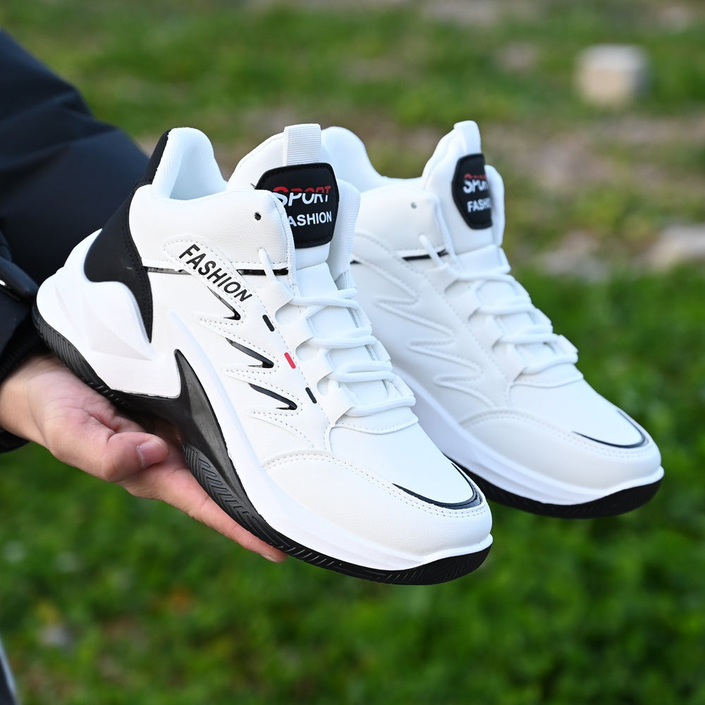 Men's White High-Top Lightweight Outdoor Sports Shoes