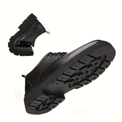 Stylish Men's Casual & Business Shoes - Versatile, Non-Slip, Lace-Up with Soft Sole for All Seasons, Dressy Shoes