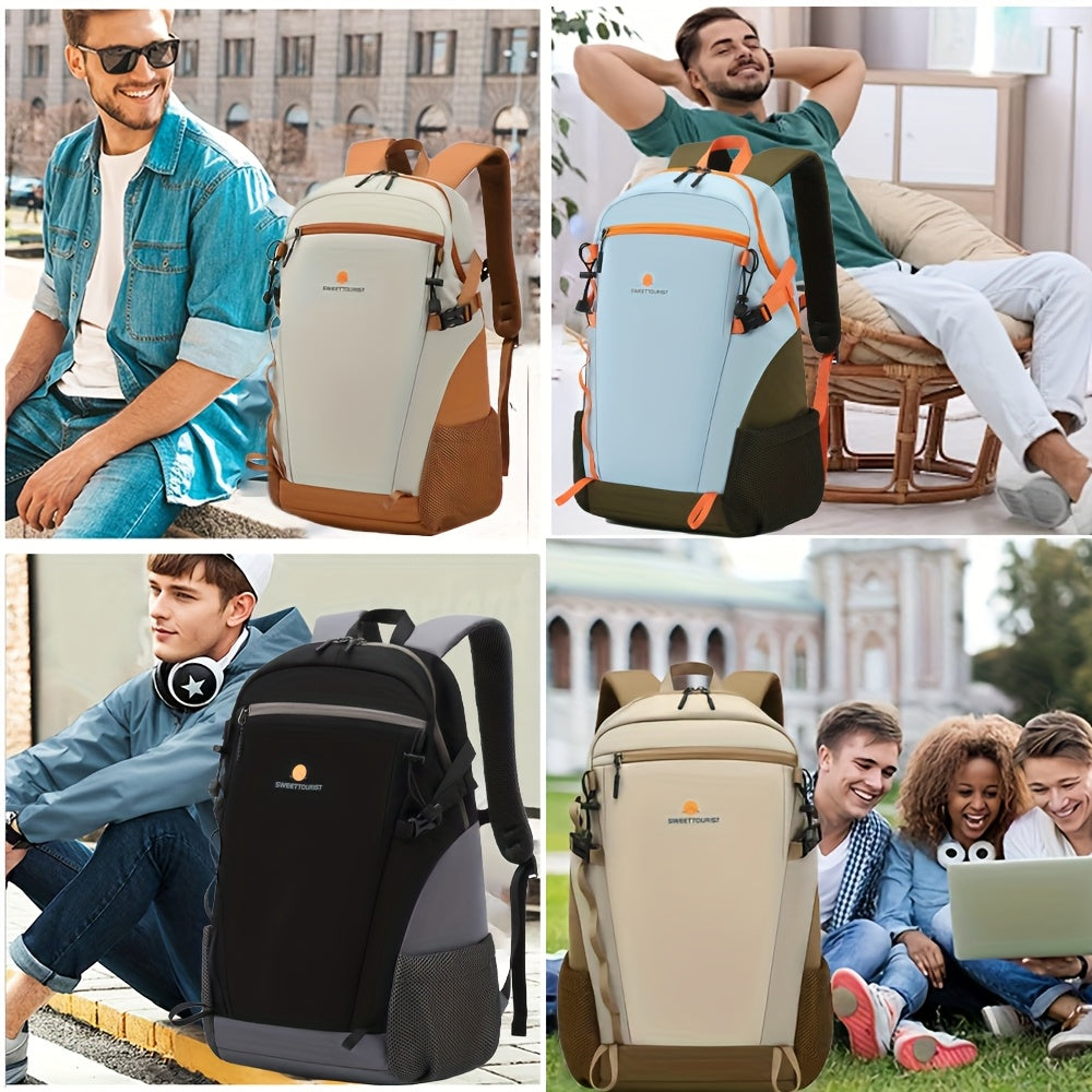 SWEET TOURIST Men'S Lightweight Hiking Backpack - Durable Oxford Fabric, Large Capacity, Adjustable Straps, Multiple Compartments for Outdoor Travel, Sports  Casual Use, Hiking Gear, Sturdy Construction