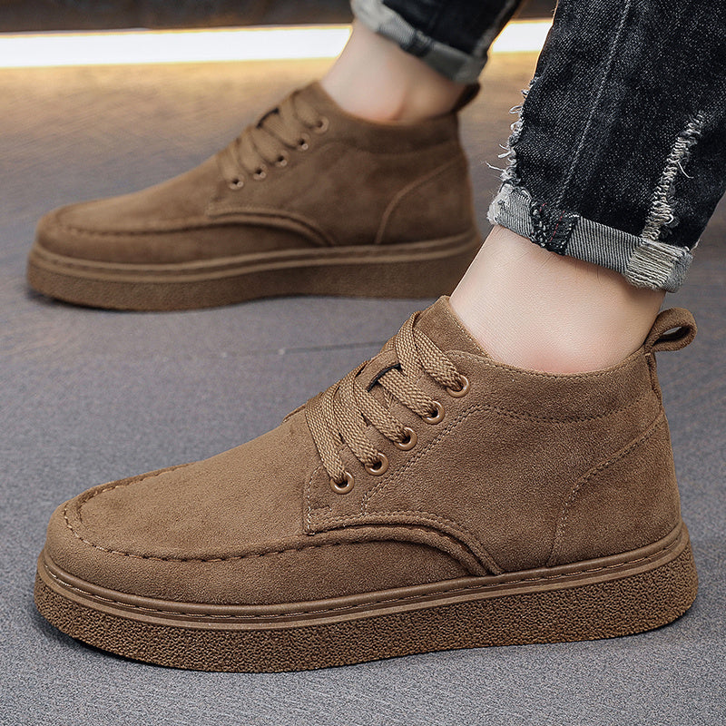 Men's High-Top Casual Ankle Boots, Lightweight PU, All-Season