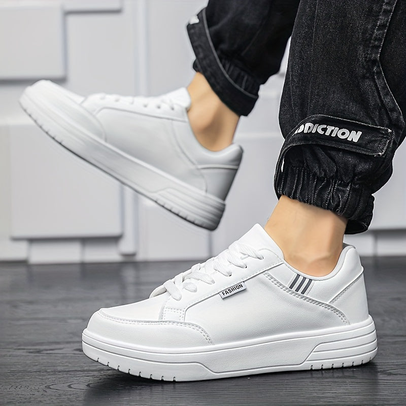 Men's Casual Sports Sneakers Low Top All-Season White Shoes