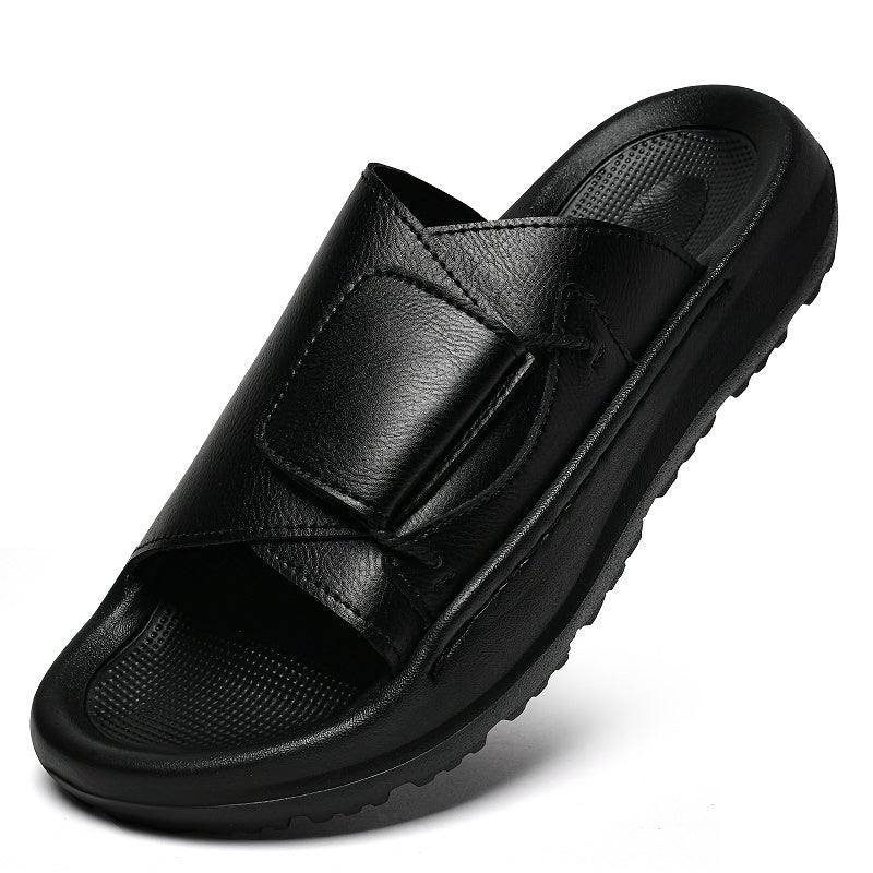 Men's Vintage All-Season Slip-On Slippers with EVA Sole