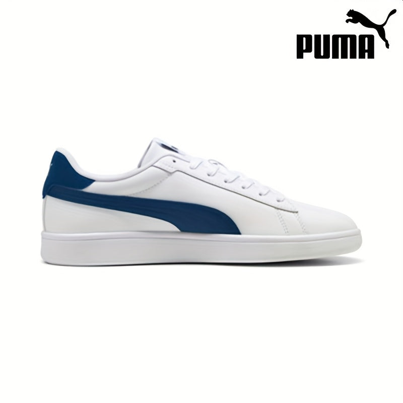 PUMA Unisex Low-Top Sneakers - White  Navy Blue, Lace-Up Casual Shoes with Cushioned Rubber Sole for Everyday, Gym, Office - All-Season Men's  Women's Athletic Footwear, Gym Footwear, Sporty Look, Durable Footwear