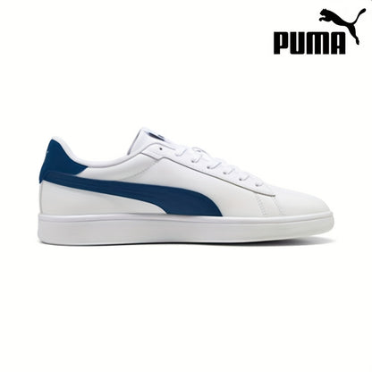 PUMA Unisex Low-Top Sneakers - White  Navy Blue, Lace-Up Casual Shoes with Cushioned Rubber Sole for Everyday, Gym, Office - All-Season Men's  Women's Athletic Footwear, Gym Footwear, Sporty Look, Durable Footwear