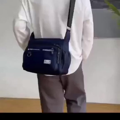 Single Shoulder Bag Nylon Oxford Canvas Casual Travel Backpack, Adjustable Strap, Random Pull Direction and Random Label, for Men, Student, Outgoing