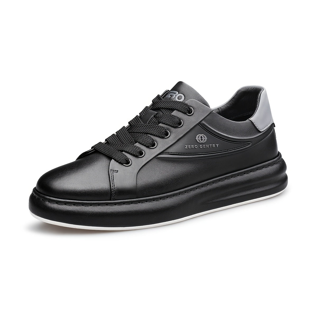 ZRO Zero Degree Men's Black Leather Casual Skate Sneakers