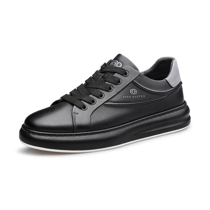 ZRO Zero Degree Men's Black Leather Casual Skate Sneakers