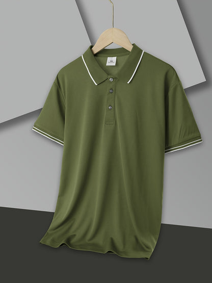 Men'S Quick-Dry Polo Shirt with a Collar for Summer - Breathable, Quick-Drying, Buttoned, Suitable for Beach, Golf, And Casual Office Wear, Smooth Texture Beach Tee - ayq