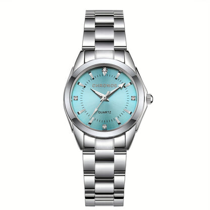 CHRONOS Women'S Fashionable Casual Quartz Watch Features a Stainless Steel Strap, Perfect for Business Elegance And Sophistication. This Exquisite And Compact Outdoor Sports Watch Is Ideal for Daily Wear And Outings, Making I