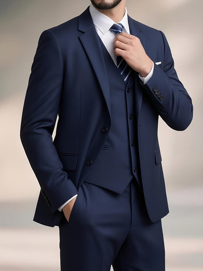 Men's Slim-Fit Two-Button Notch Lapel Suit Jacket