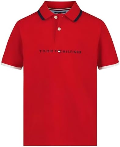 Tommy Hilfiger Boys' Short Sleeve Polo Shirt – Soft Pique Fabric