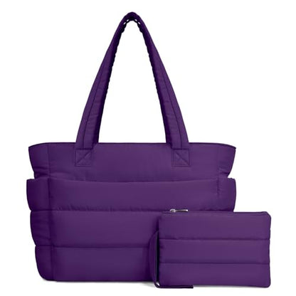 Lightweight Quilted Puffer Tote Bag for Women, Travel & Work