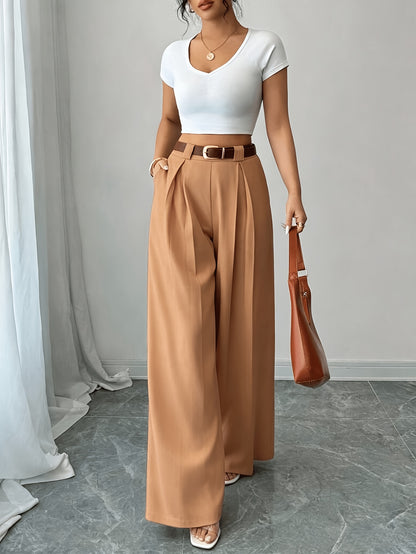 High-Waisted Wide Leg Culotte Pants for Elegant Daily Wear