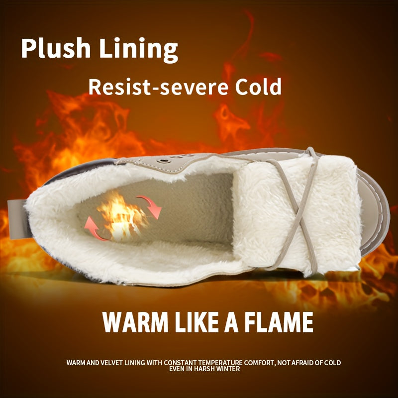 1 Pair Large Size High-Top Winter Snow Boots - Warm  Upper & PVC Sole, Heavy-Duty Traction for Ice/Ground, All-Terrain Outdoor Boots Suitable for Daily Wear, Commuting, and Winter Activities