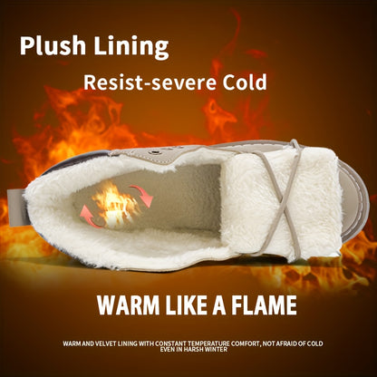 1 Pair Large Size High-Top Winter Snow Boots - Warm  Upper & PVC Sole, Heavy-Duty Traction for Ice/Ground, All-Terrain Outdoor Boots Suitable for Daily Wear, Commuting, and Winter Activities