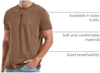 Men's Cotton Crew Neck T-Shirts - Lightweight Summer Tees S-4XL