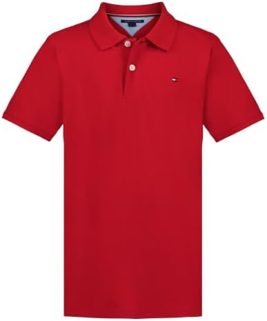 Tommy Hilfiger Boys' Short Sleeve Polo Shirt – Soft Pique Fabric