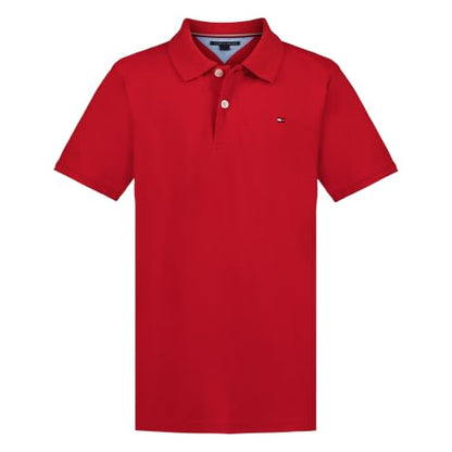 Tommy Hilfiger Boys' Short Sleeve Polo Shirt – Soft Pique Fabric