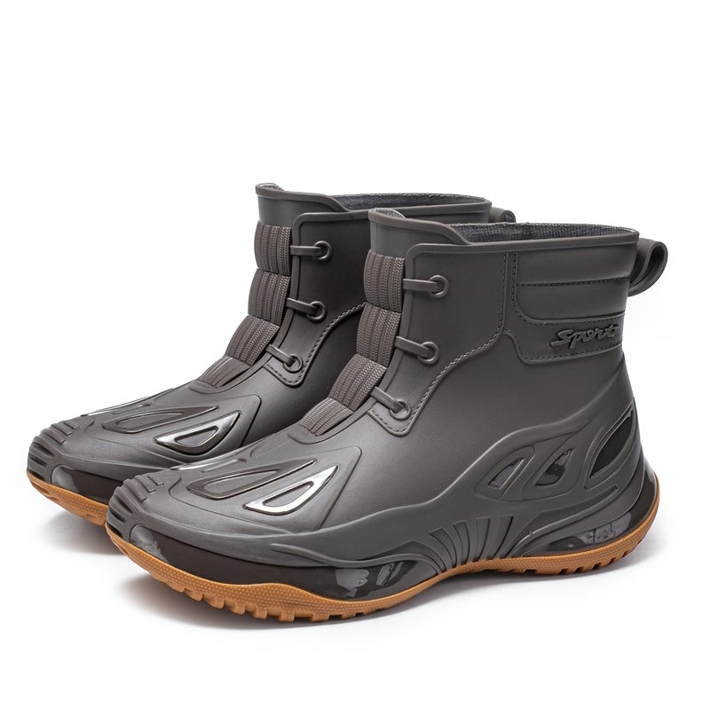 Unisex Short Rubber Rain Boots - Lightweight All-Season Wear