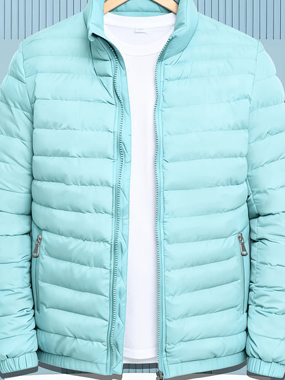 Men's Winter Softshell Jacket with Stand Collar and Zipper