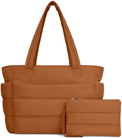 Lightweight Quilted Puffer Tote Bag for Women, Travel & Work