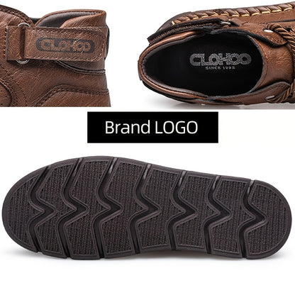 Men's Business Casual High-Top Boots with Rubber Sole