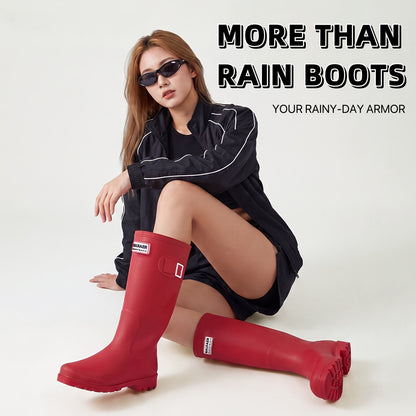 Unisex High-Top Rubber Rain Boots Lightweight Slip-Resistant
