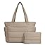 Lightweight Quilted Puffer Tote Bag for Women, Travel & Work
