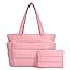 Lightweight Quilted Puffer Tote Bag for Women, Travel & Work