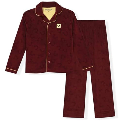 True Religion Boys 2-Piece Pajama Set with Button Front Top
