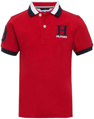 Tommy Hilfiger Boys' Short Sleeve Polo Shirt – Soft Pique Fabric