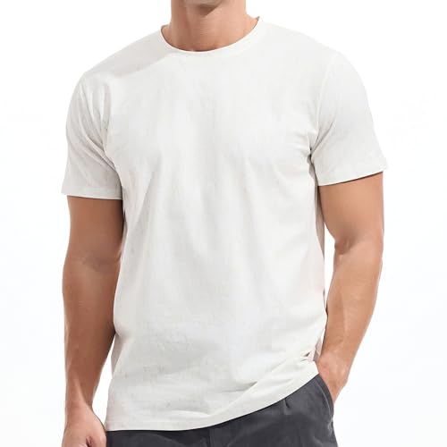 Men's Cotton Crew Neck T-Shirts - Lightweight Summer Tees S-4XL