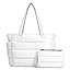 Lightweight Quilted Puffer Tote Bag for Women, Travel & Work