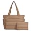 Lightweight Quilted Puffer Tote Bag for Women, Travel & Work