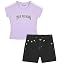 Girls Denim Shorts and Graphic Tee Set for Summer Style