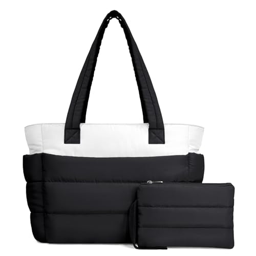 Lightweight Quilted Puffer Tote Bag for Women, Travel & Work