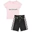 Girls Denim Shorts and Graphic Tee Set for Summer