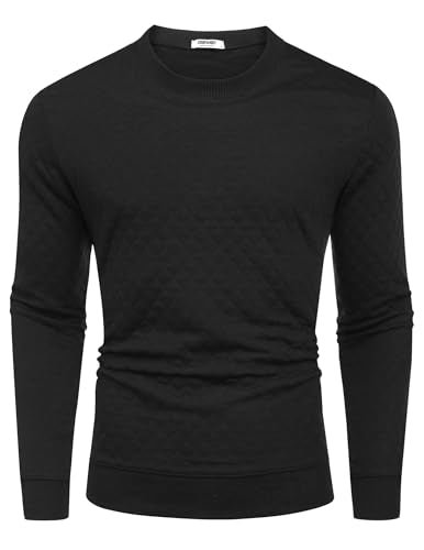 Men's Lightweight Crewneck Sweatshirt with Geometric Texture